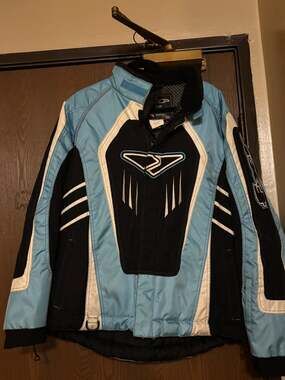 FXR Blue White Snowmobile Snowboard Waterproof Winter Outerwear Coat/ Jacket